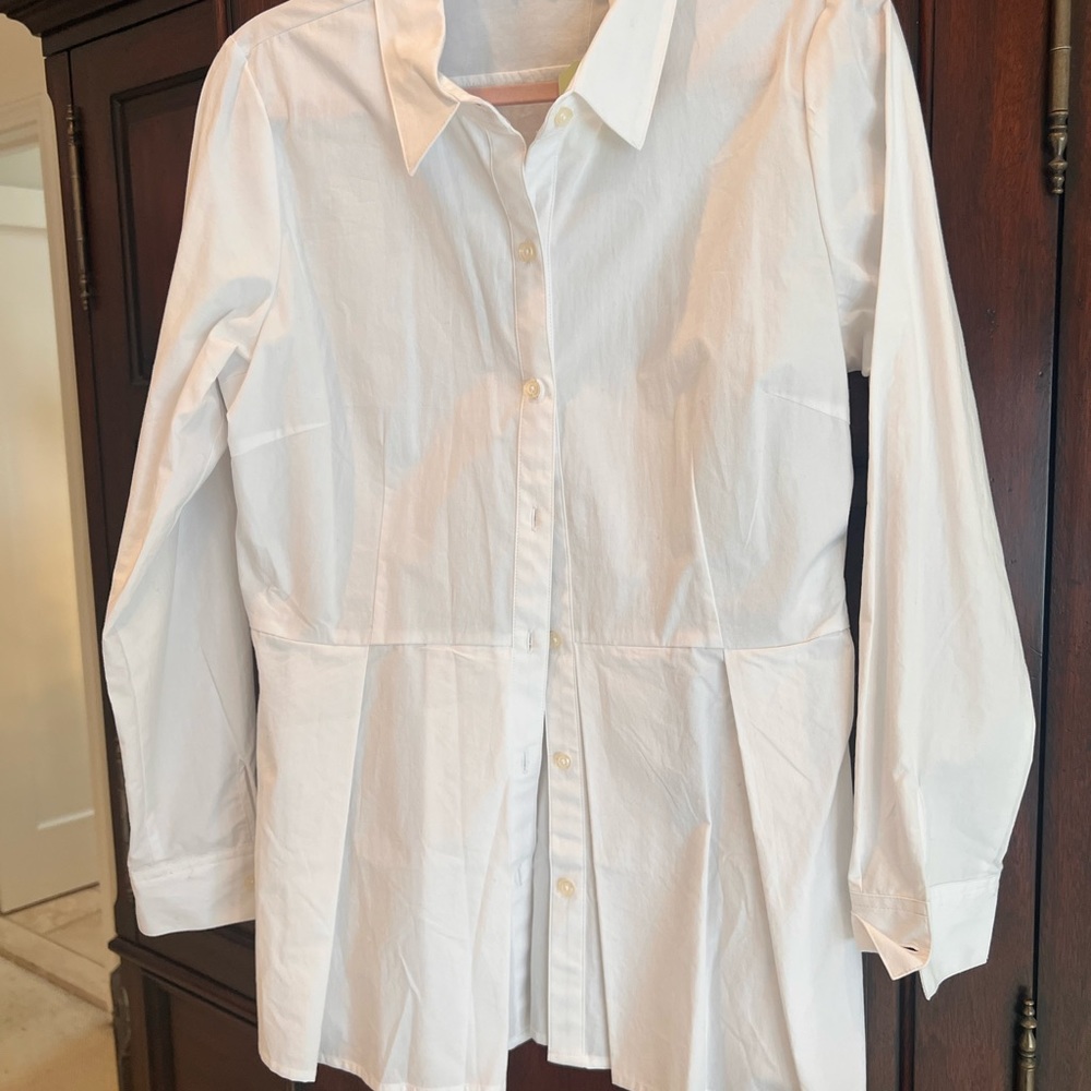 Anthropologie white button up shirt